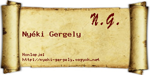 Nyéki Gergely névjegykártya